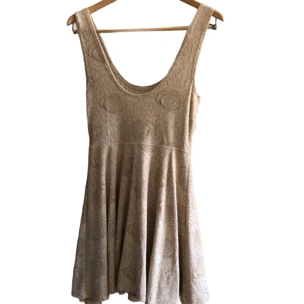Free People beaded tulle rose floral print dress